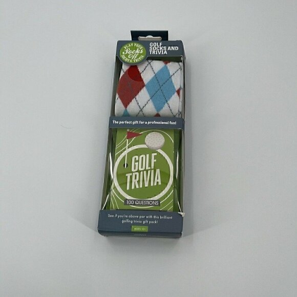 NEW Play Your Socks Off Golf Socks & Trivia 100 Questions Adult - Picture 1 of 11